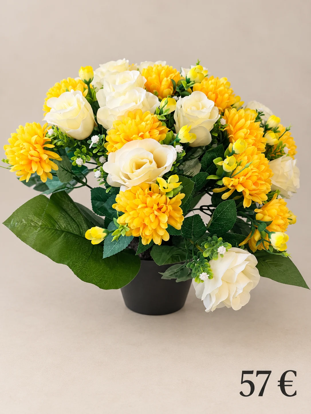 Composition jaune et blanche