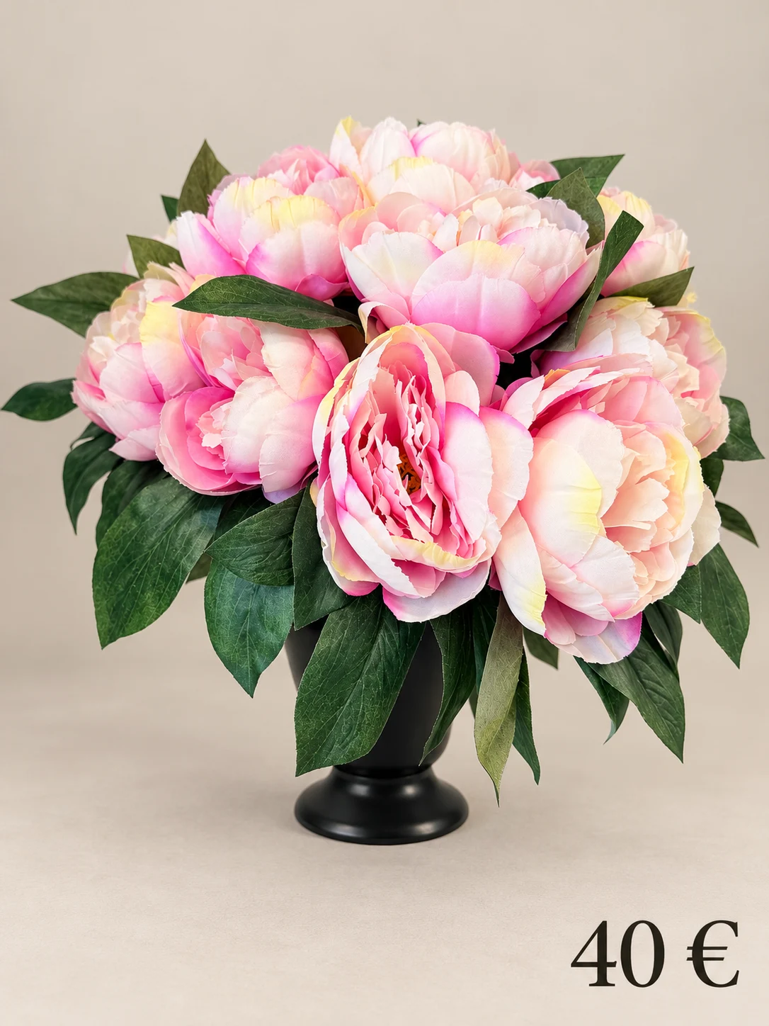Pivoines roses en vase