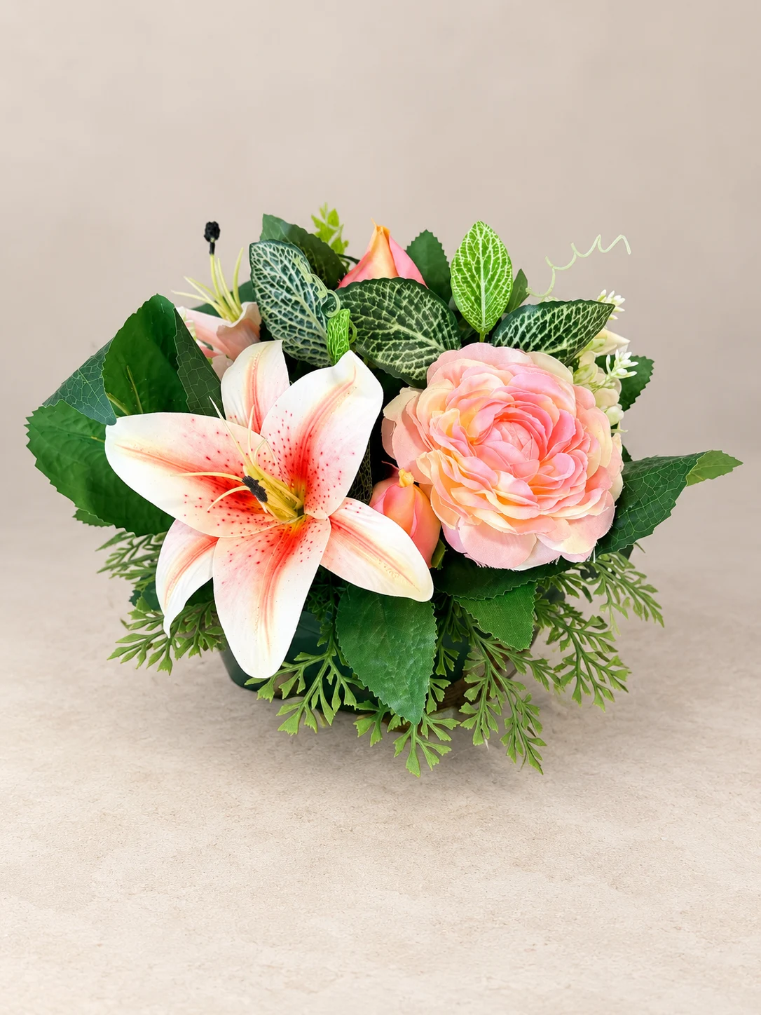 Lys blanc et rose pêche