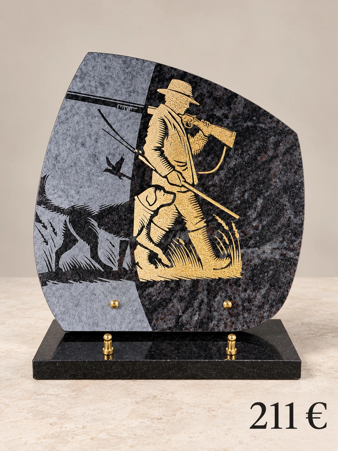 Plaque chasseur et chien